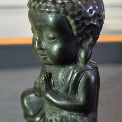 BOUDDHA INDIEN OBSIDIENNE DOREE