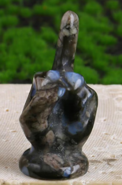 Doigt d’honneur Obsidienne noire 5cm