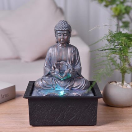 Fontaine décorative bouddha sutra LED