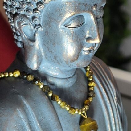 Collier Néphra Doré Œil de Tigre