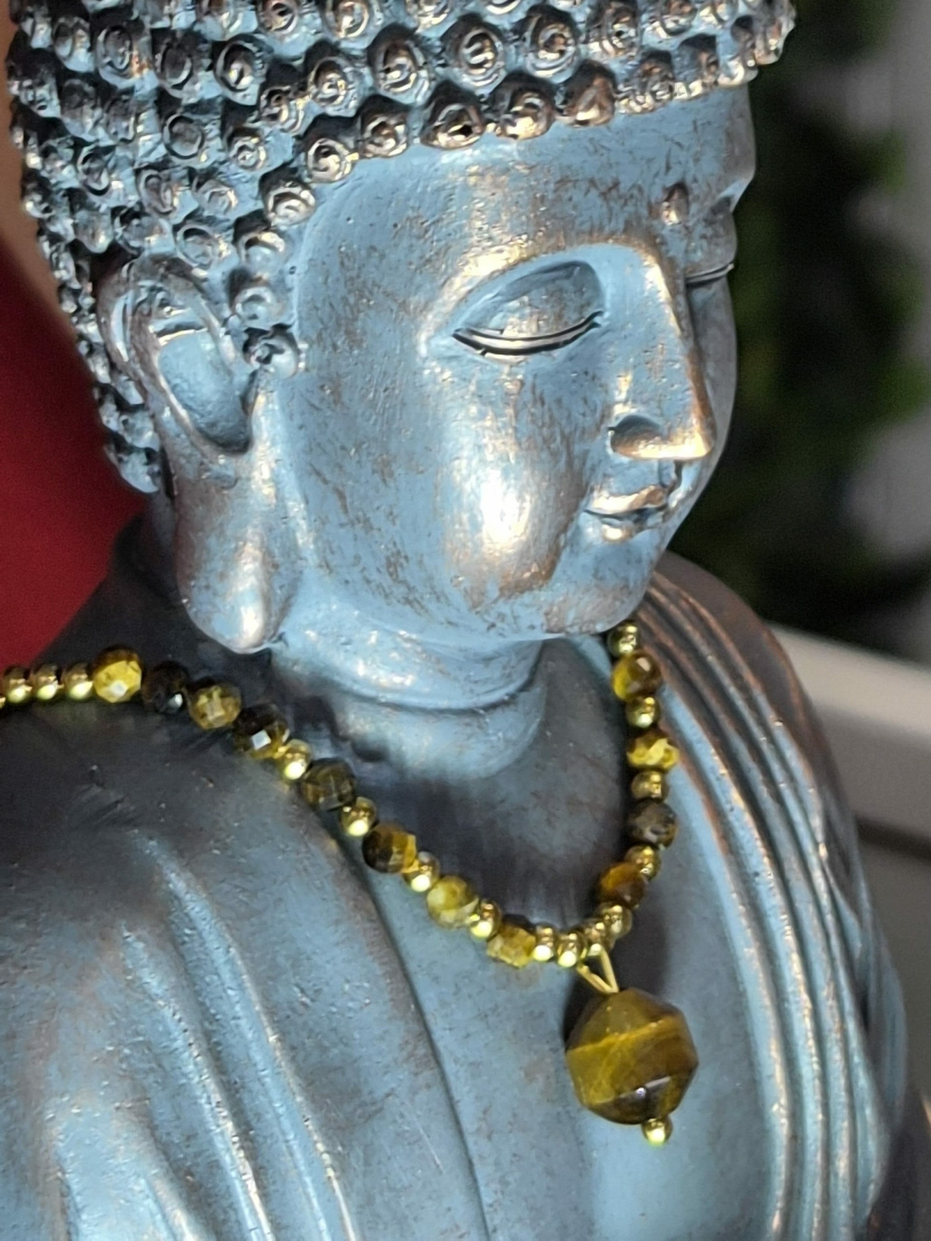 Collier Néphra Doré Œil de Tigre