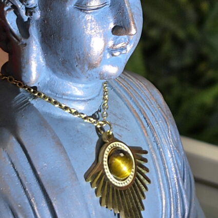 Collier Auréla Doré Œil de Tigre