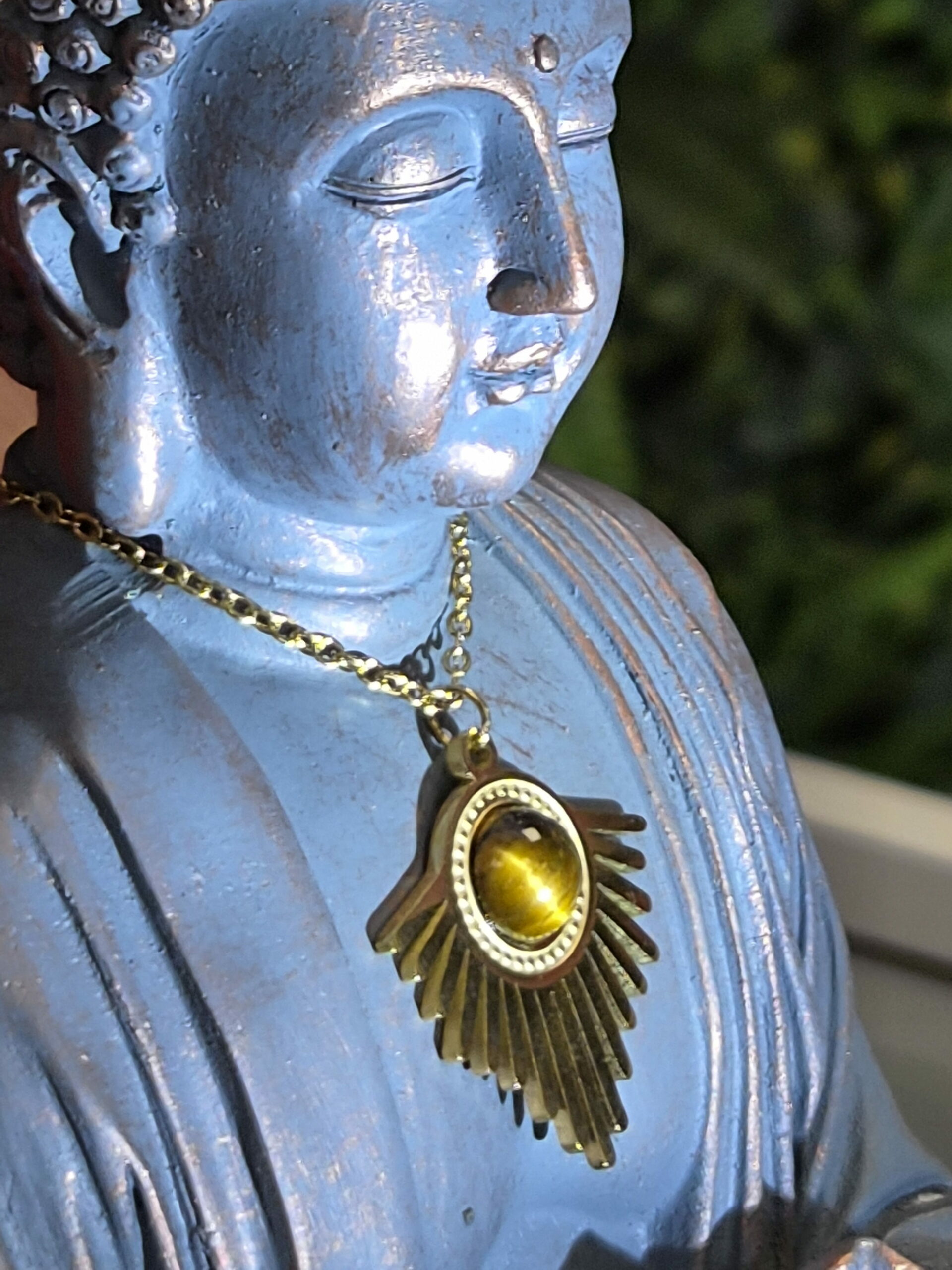 Collier Auréla Doré Œil de Tigre