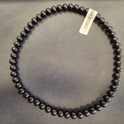 Collier Boules Obsidienne Noire