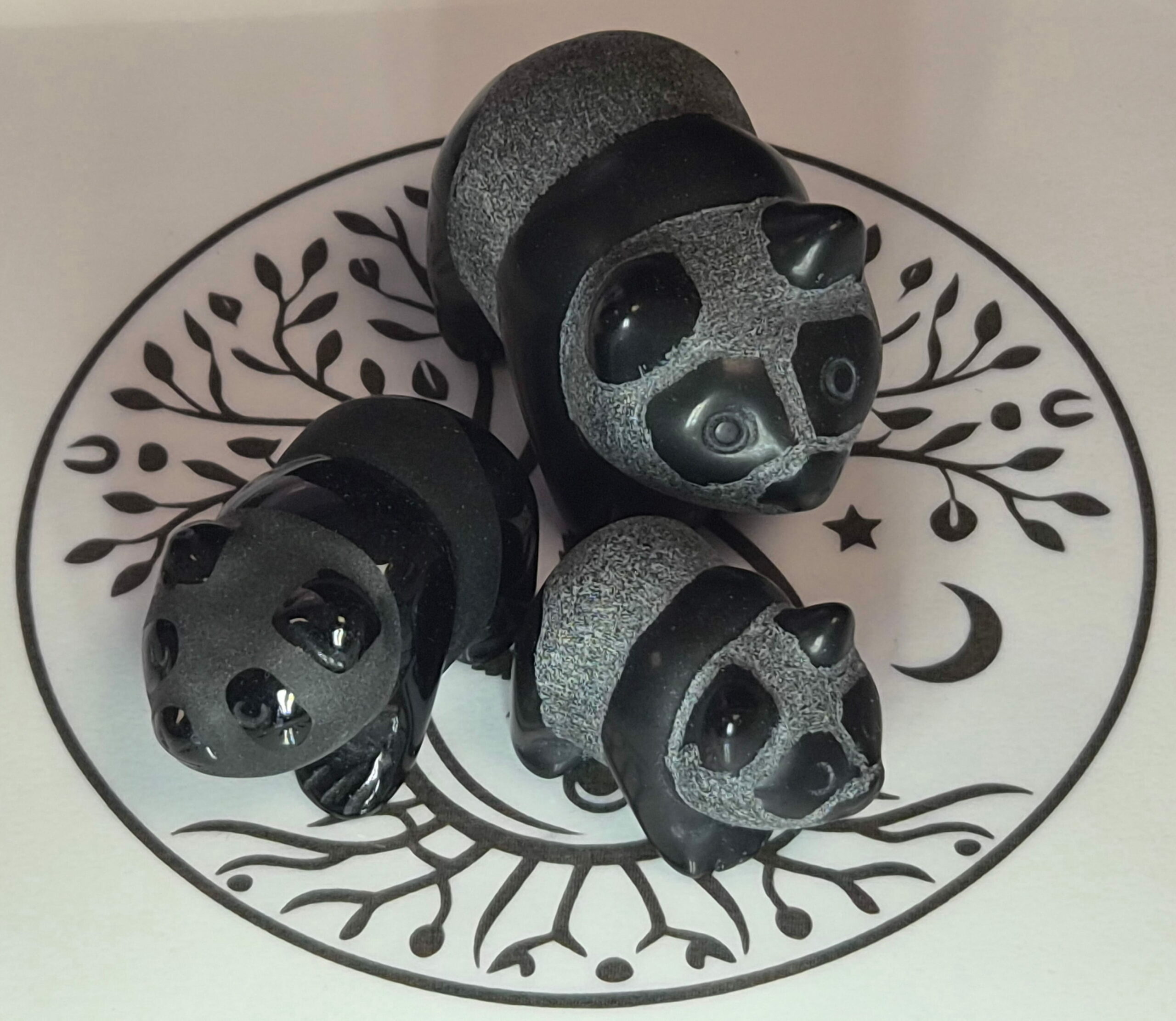 FAMILLE PANDA OBSIDIENNE NOIRE