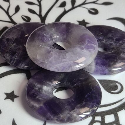 Pendentif donut améthyste rubanée A