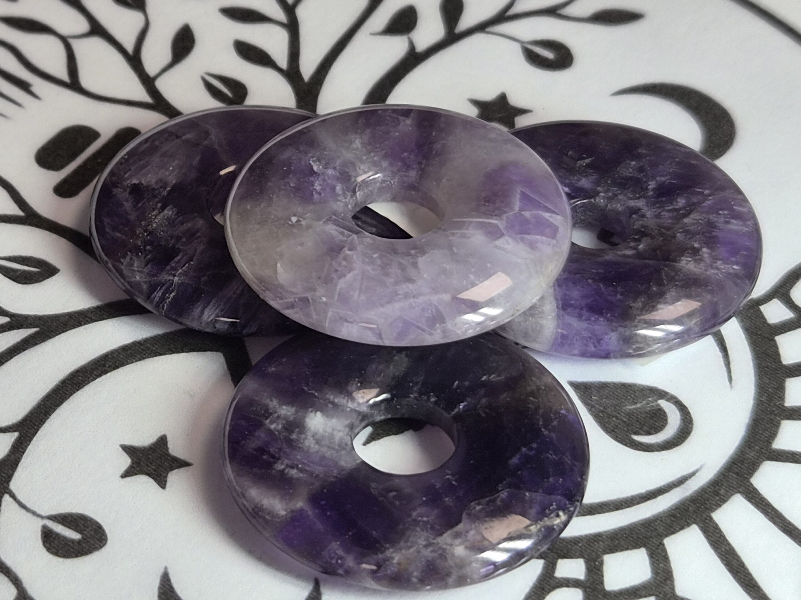 Pendentif donut améthyste rubanée A