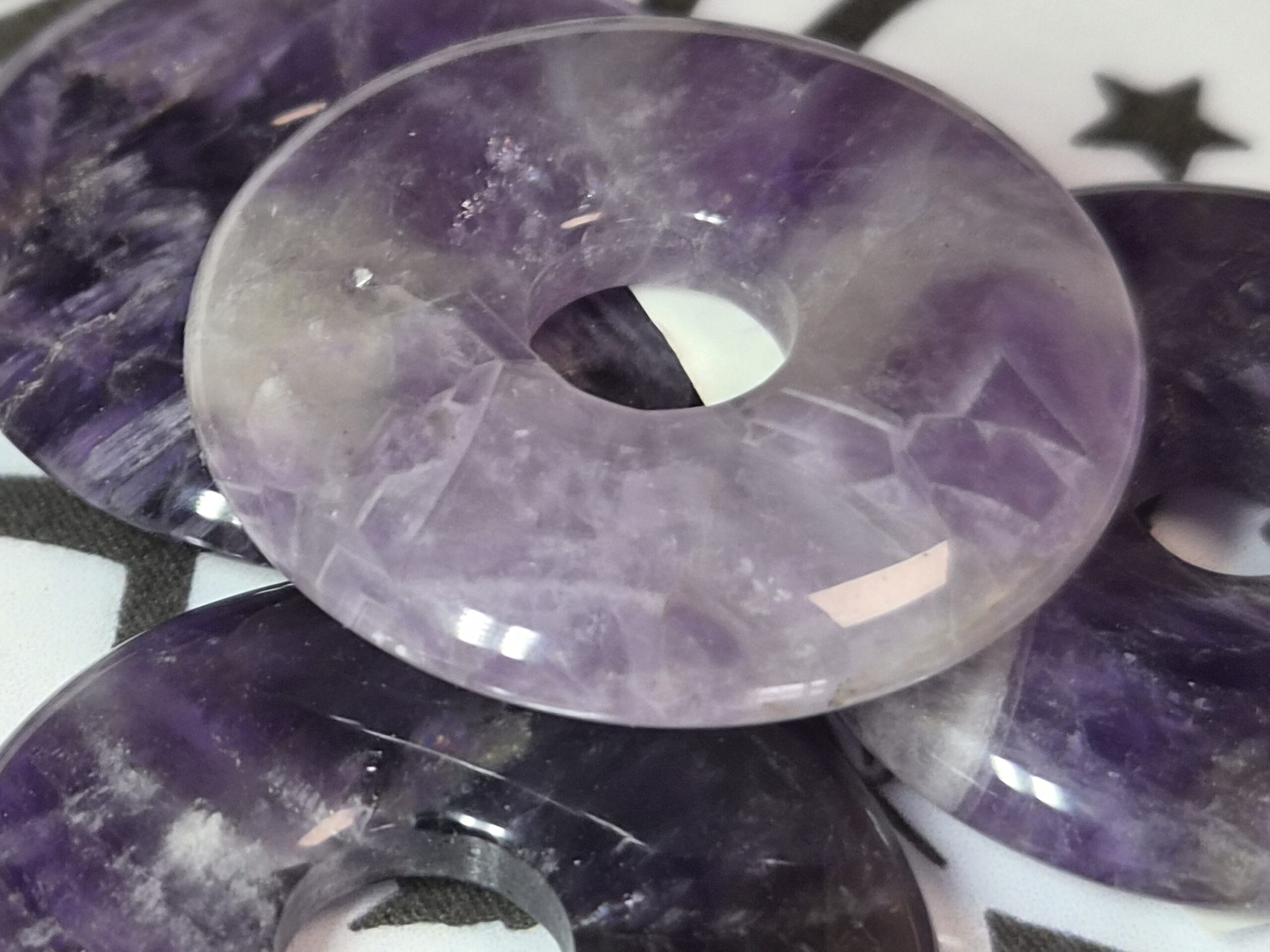 Pendentif donut améthyste rubanée A