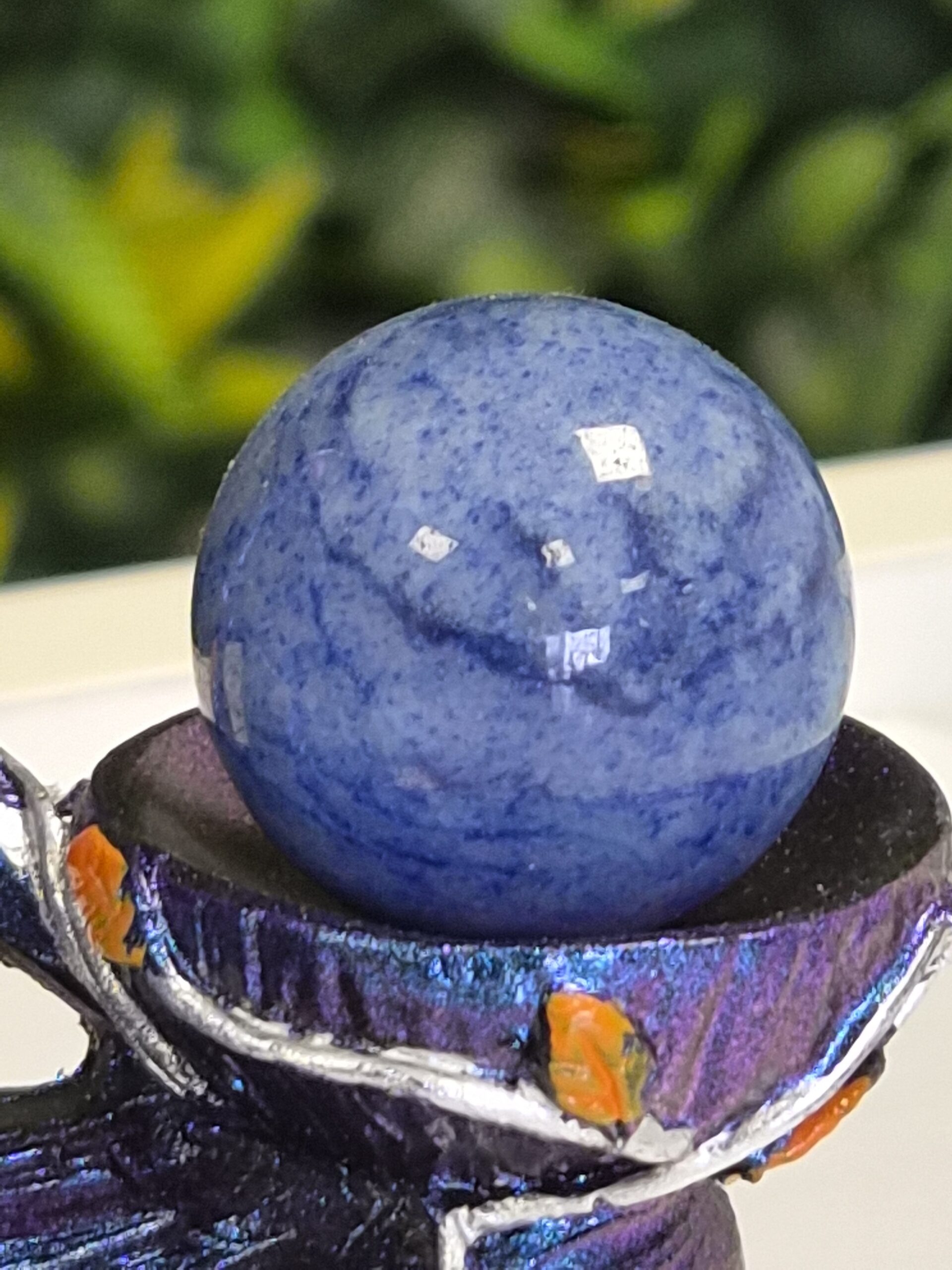 Déesse Méditative Porte-Sphères Aventurine bleue