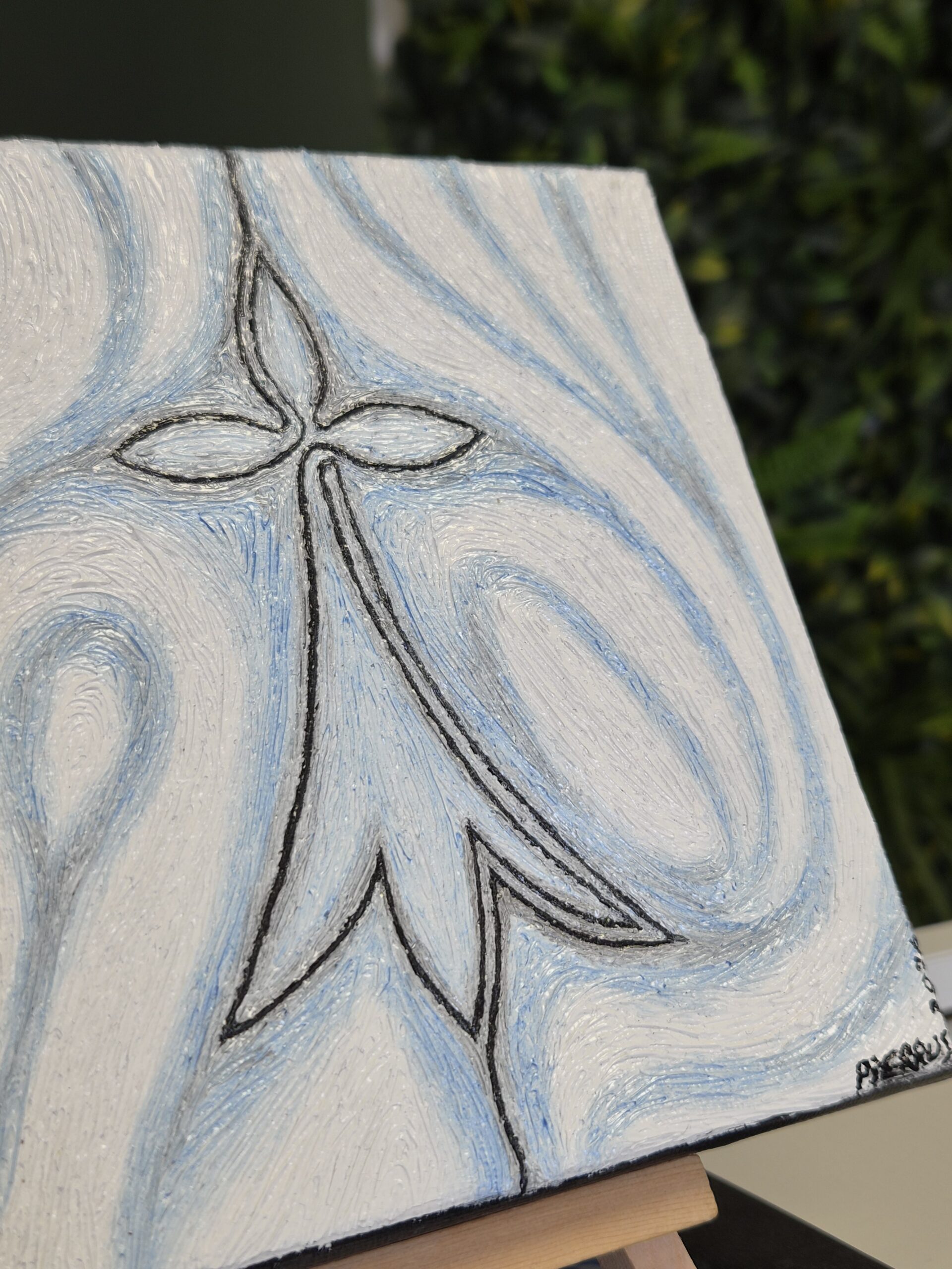 Toile Hermine Bleue