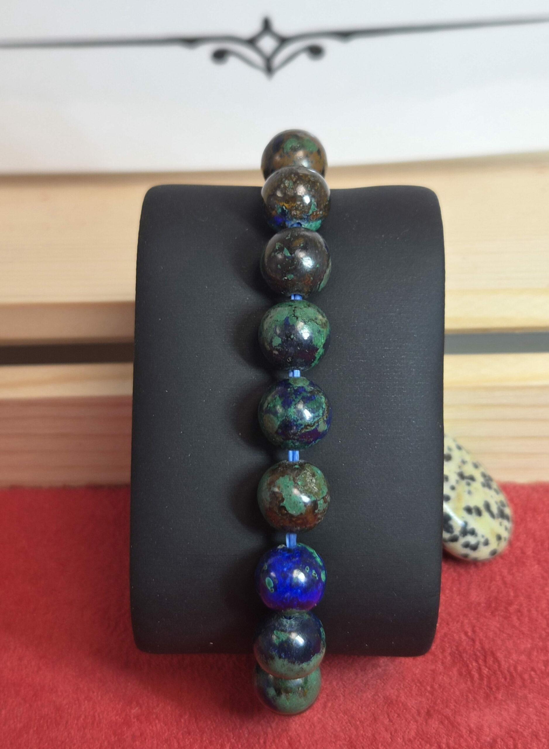 Bracelet BOULE 10 mm — Azurite-Malachite AA