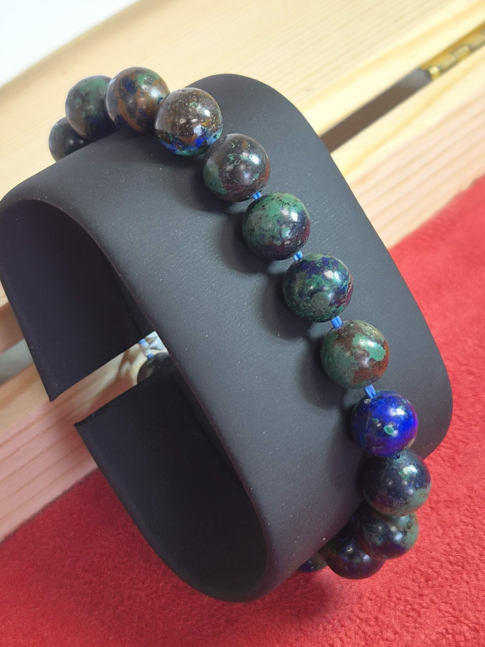 Bracelet BOULE 10 mm — Azurite-Malachite AA