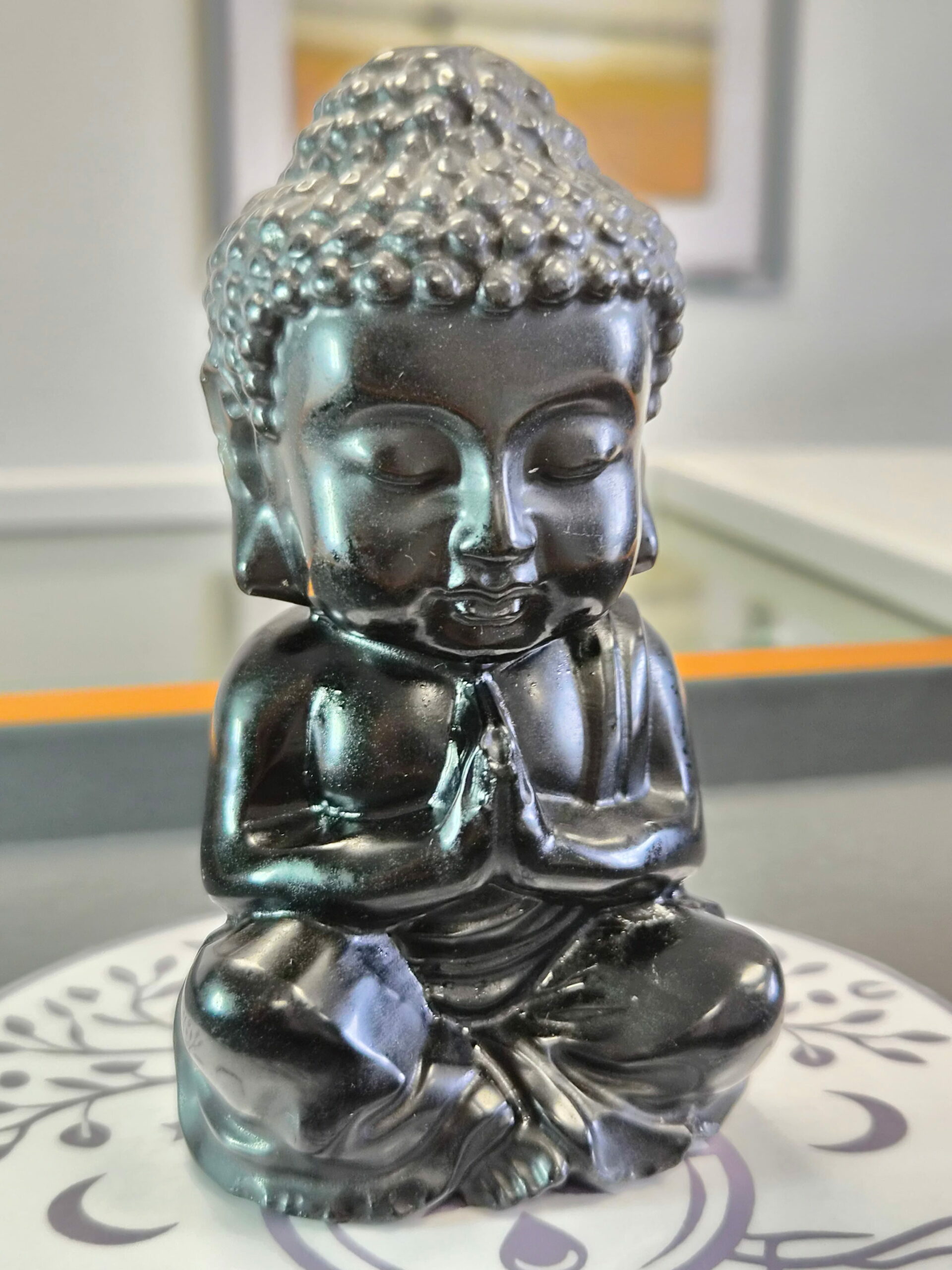 BOUDDHA INDIEN OBSIDIENNE NOIRE