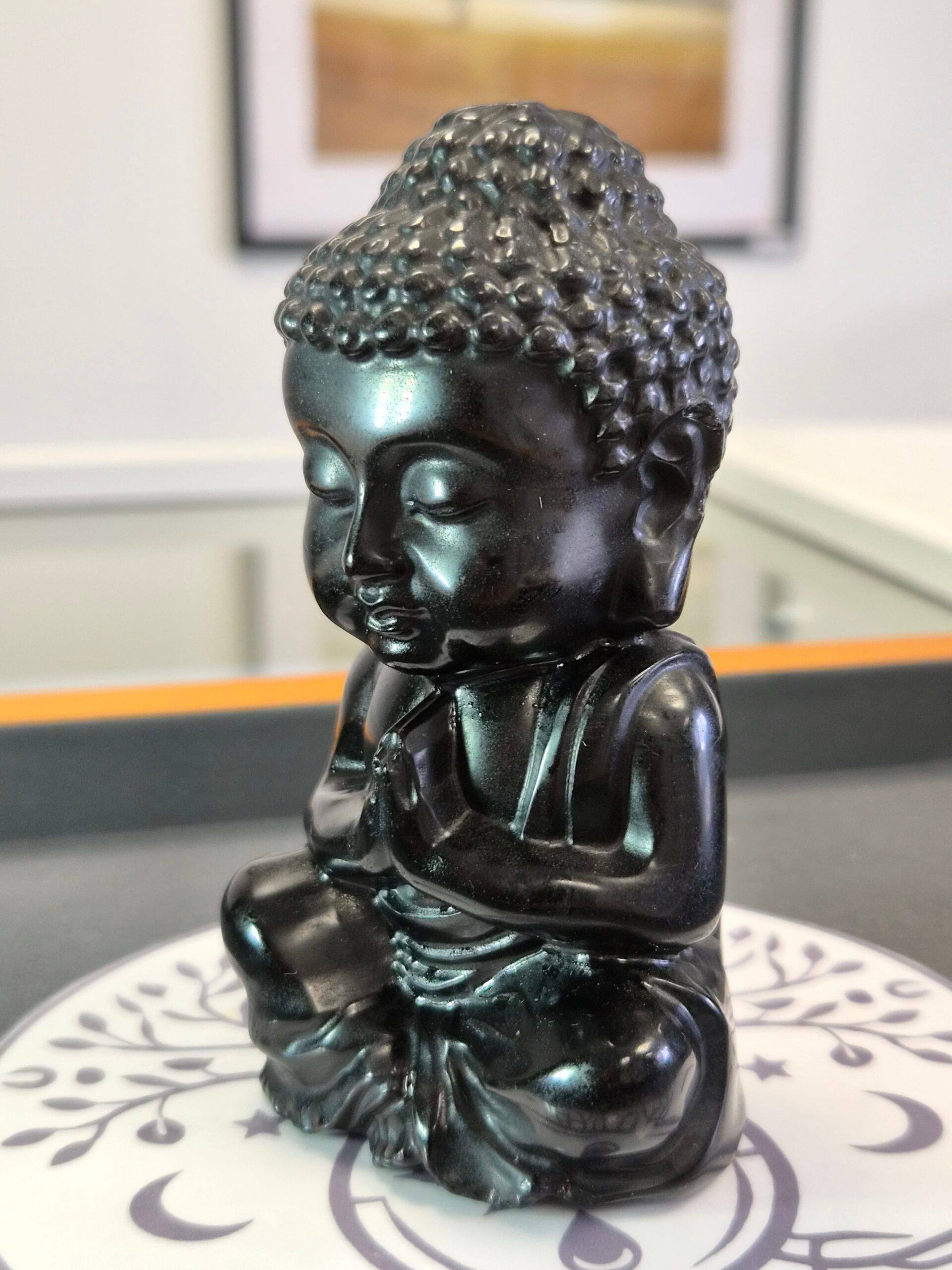 BOUDDHA INDIEN OBSIDIENNE NOIRE