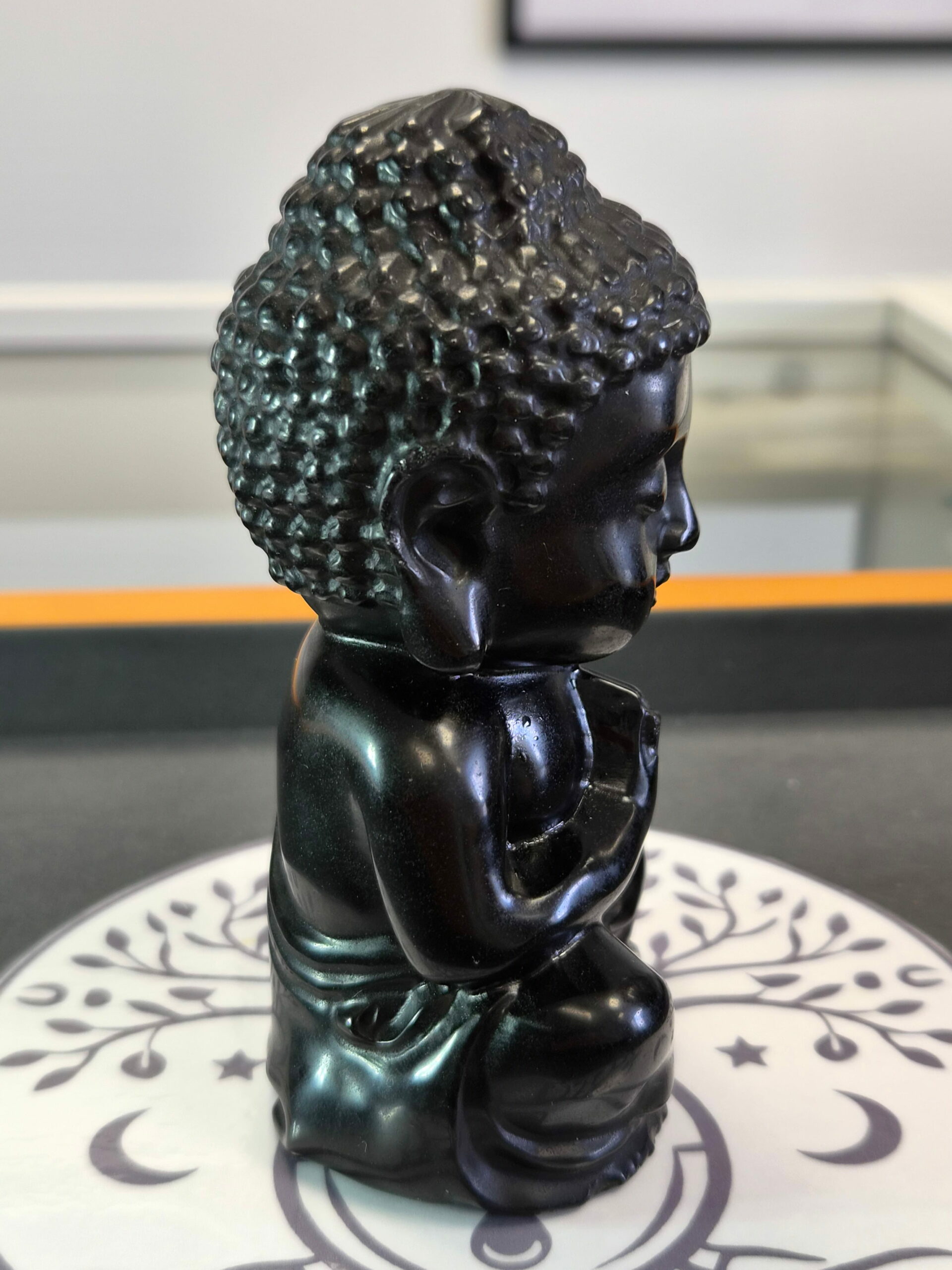 BOUDDHA INDIEN OBSIDIENNE NOIRE