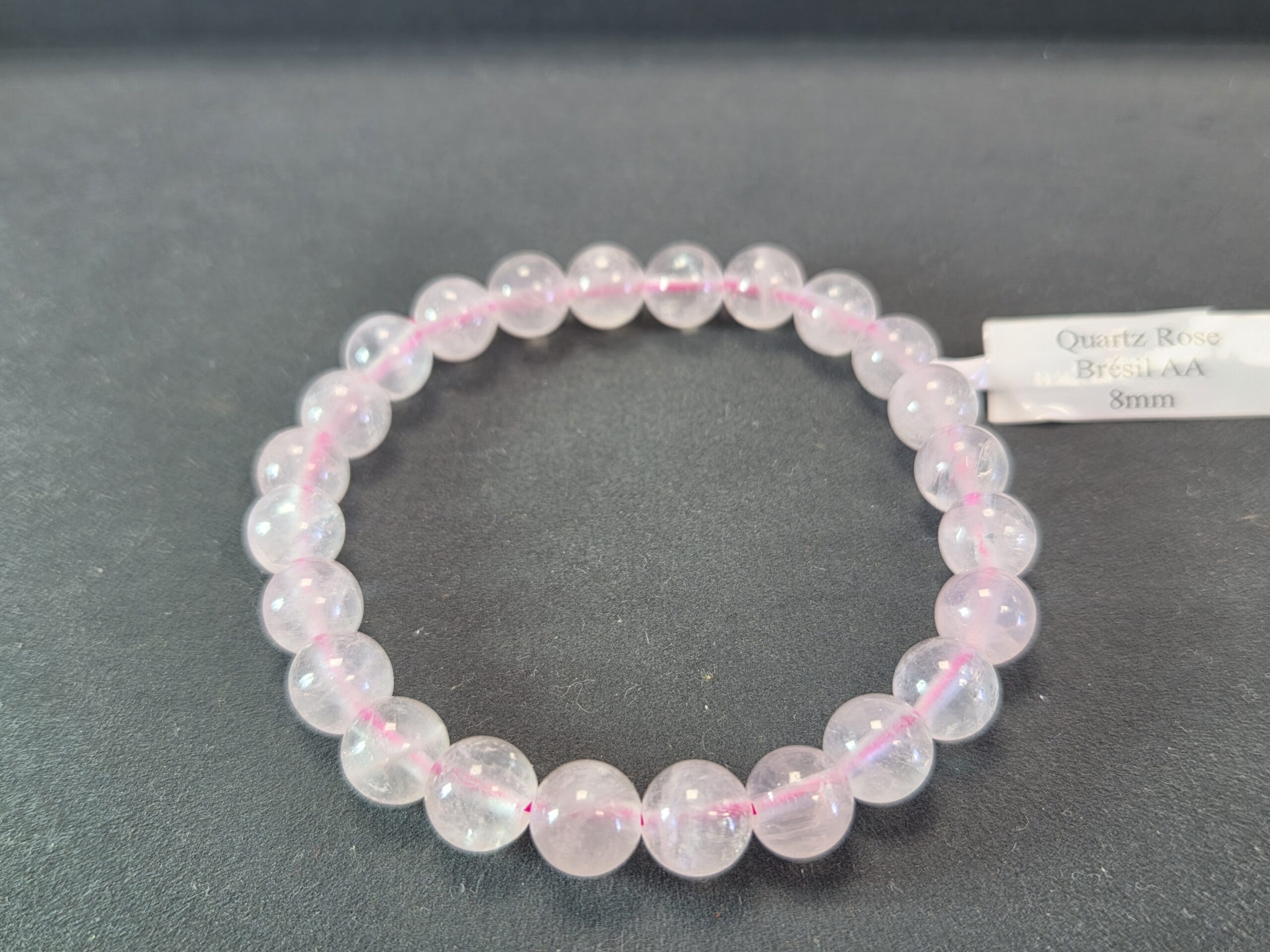 Bracelet boule quartz rose