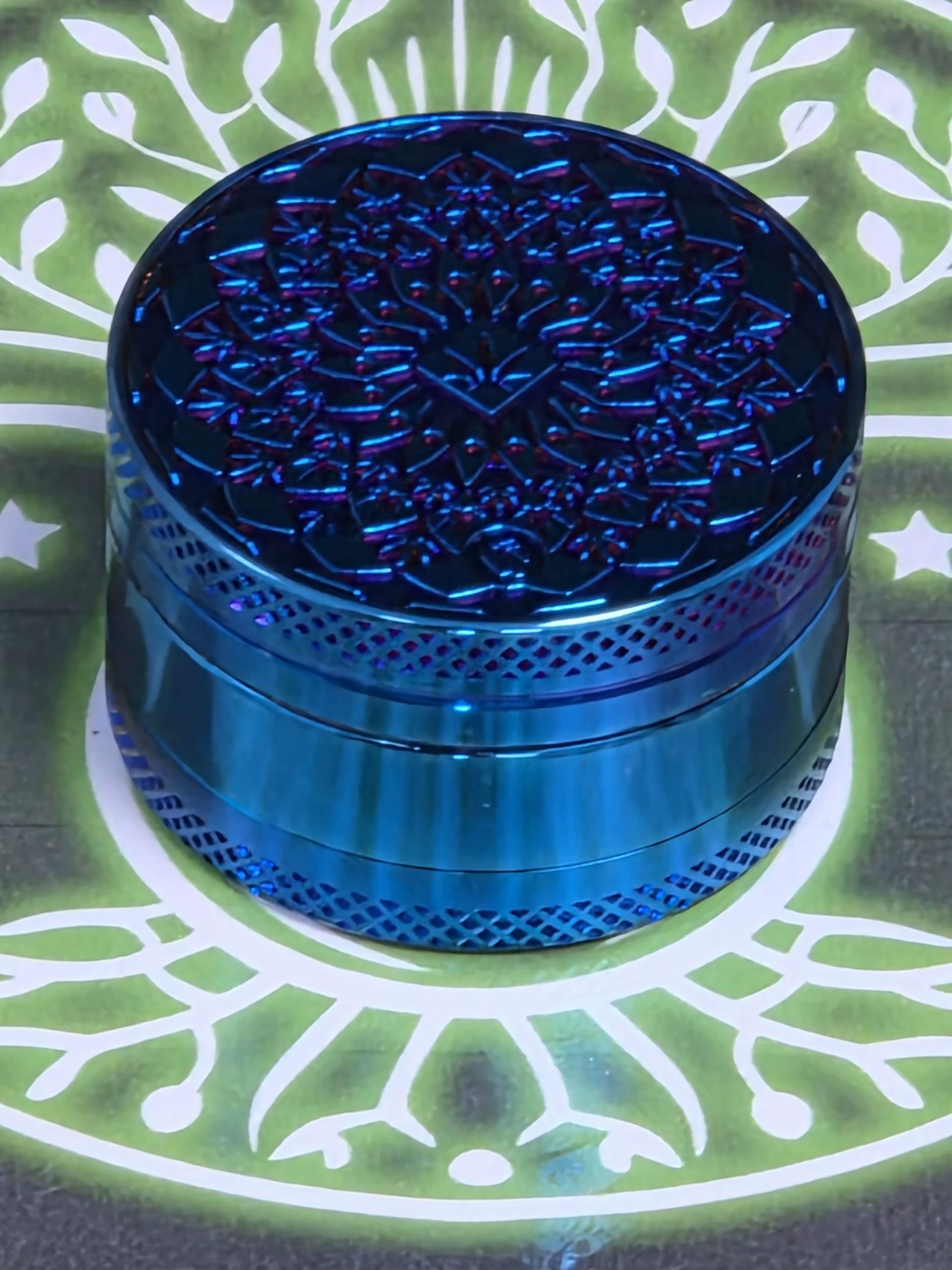 GRINDER Mandala Leaf Bleu 40mm