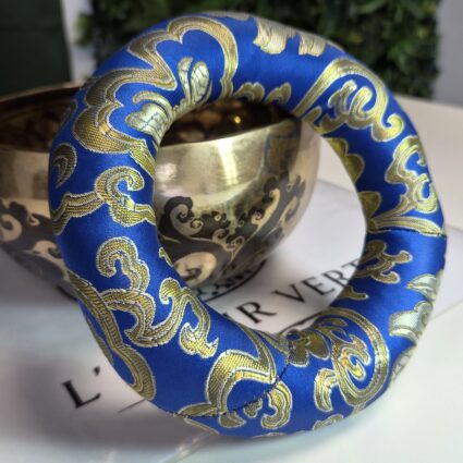 Coussin pour bol chantant — Cercle bleu marine 140 mm