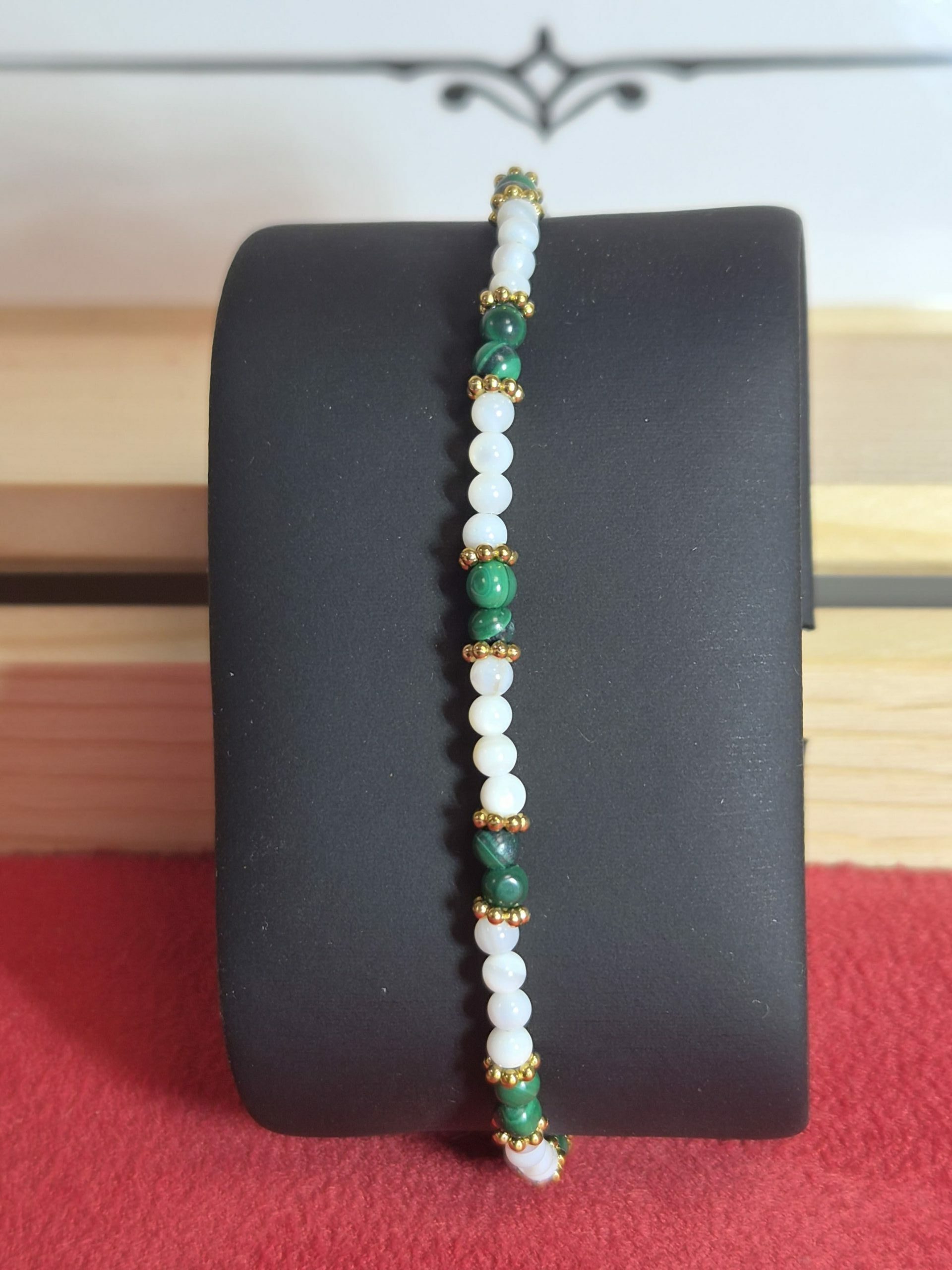 Bracelet Elye Doré – Nacre & Malachite