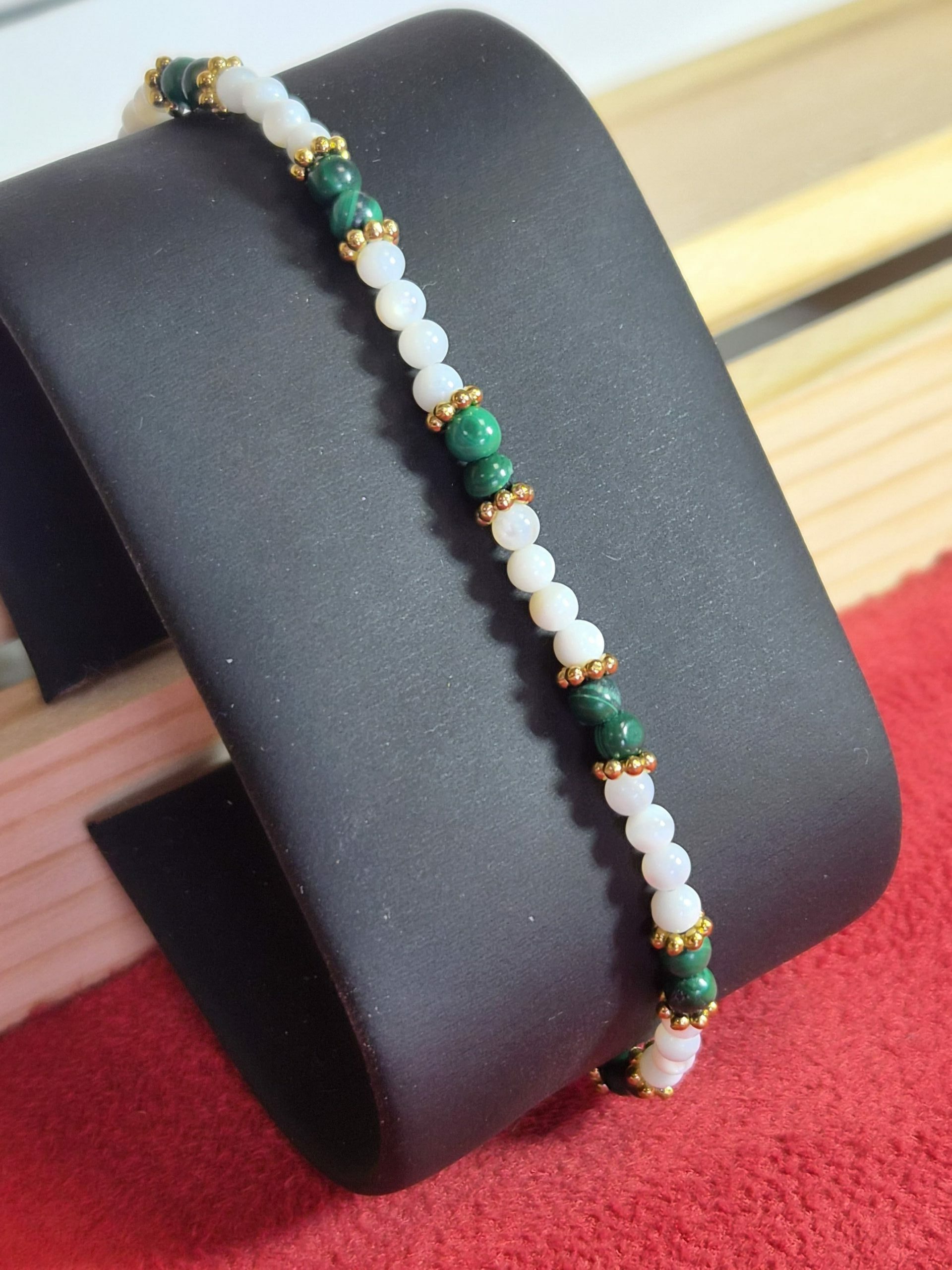 Bracelet Elye Doré – Nacre & Malachite