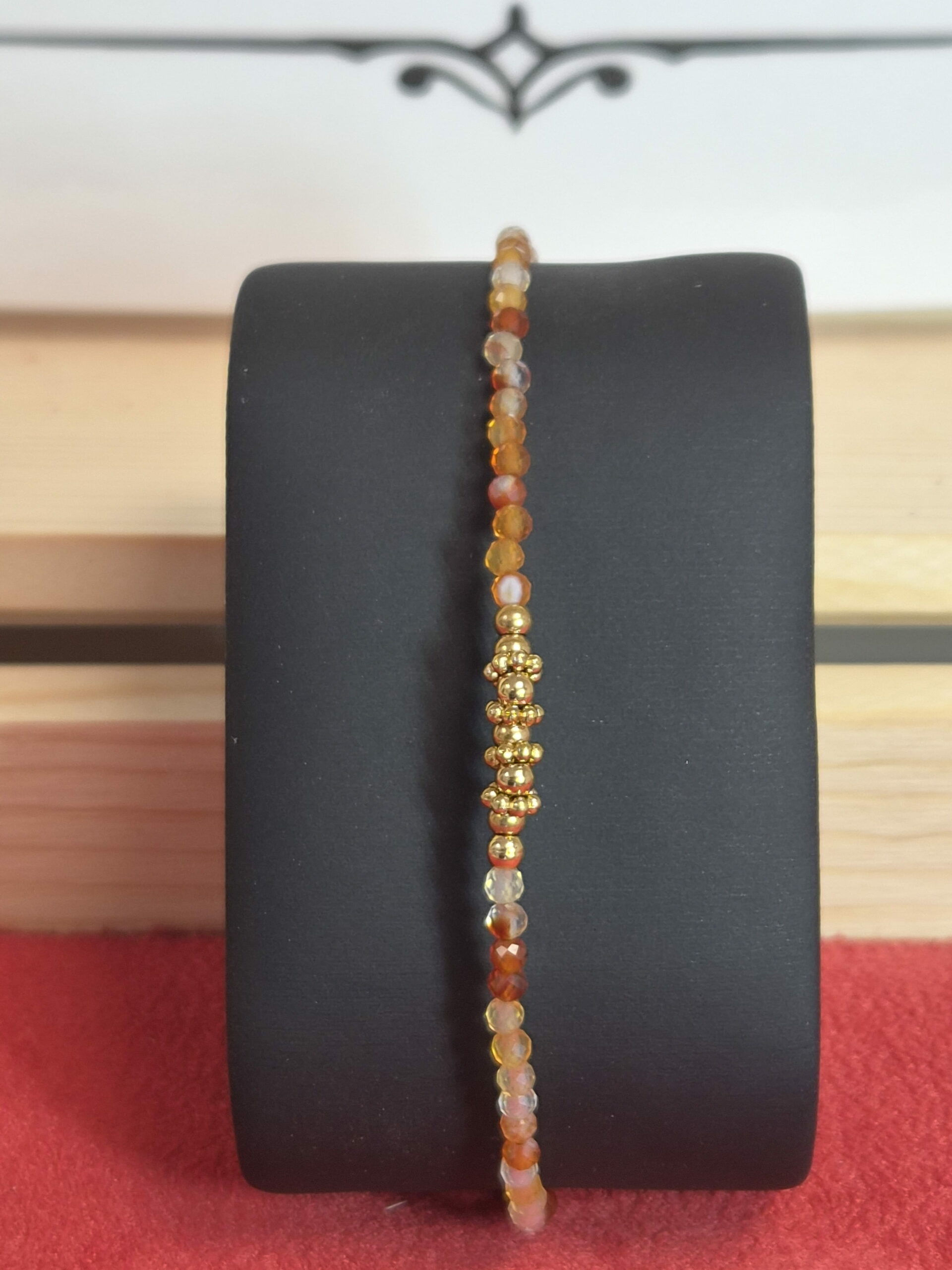 Bracelet ALÉA doré — Cornaline AA