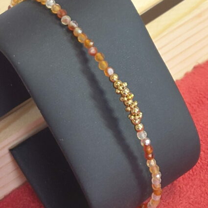 Bracelet ALÉA doré — Cornaline AA