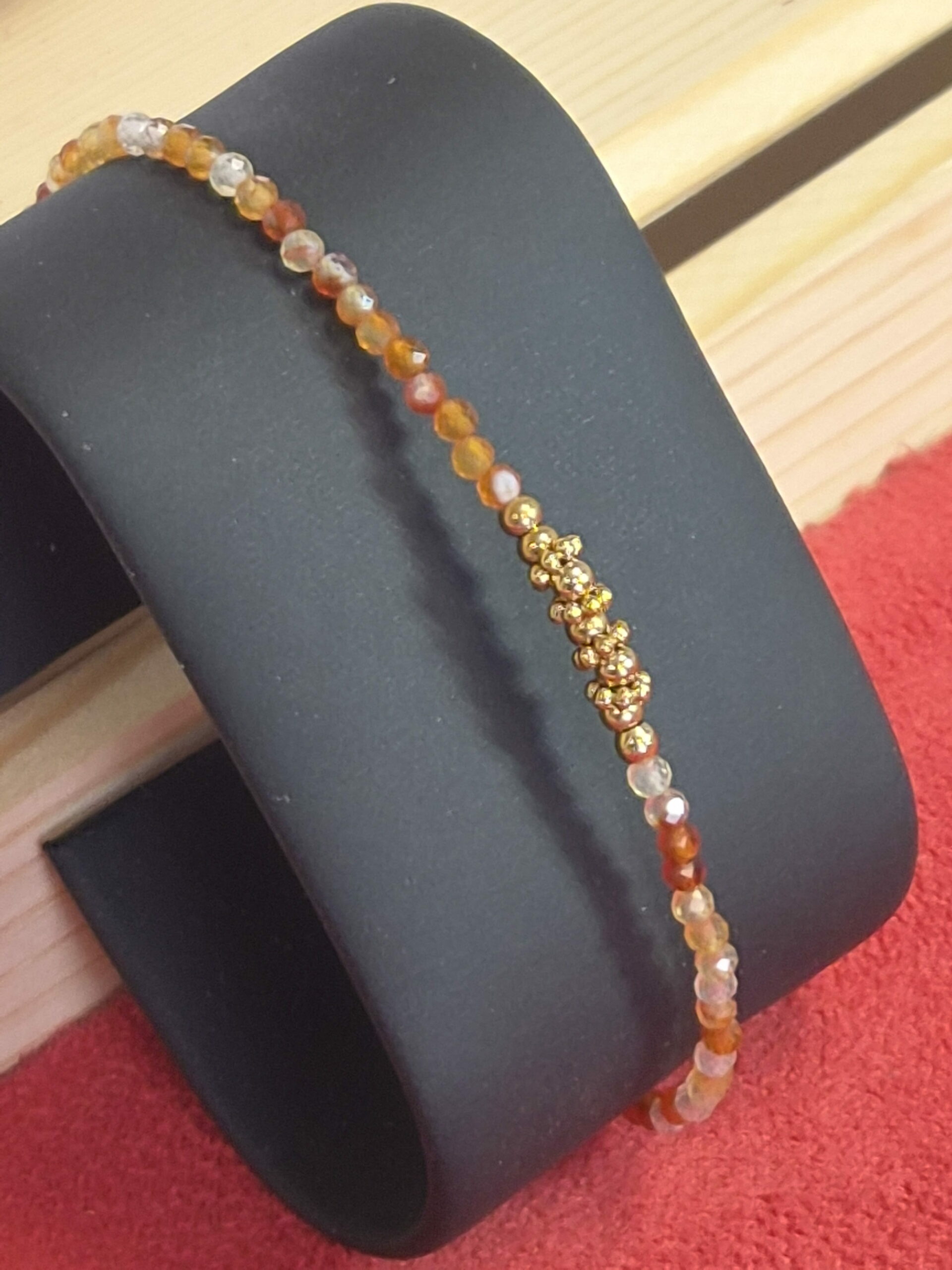 Bracelet ALÉA doré — Cornaline AA