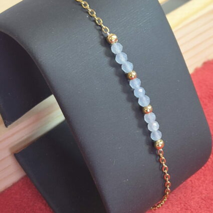 Bracelet ZÉNA doré — Aigue-marine AA