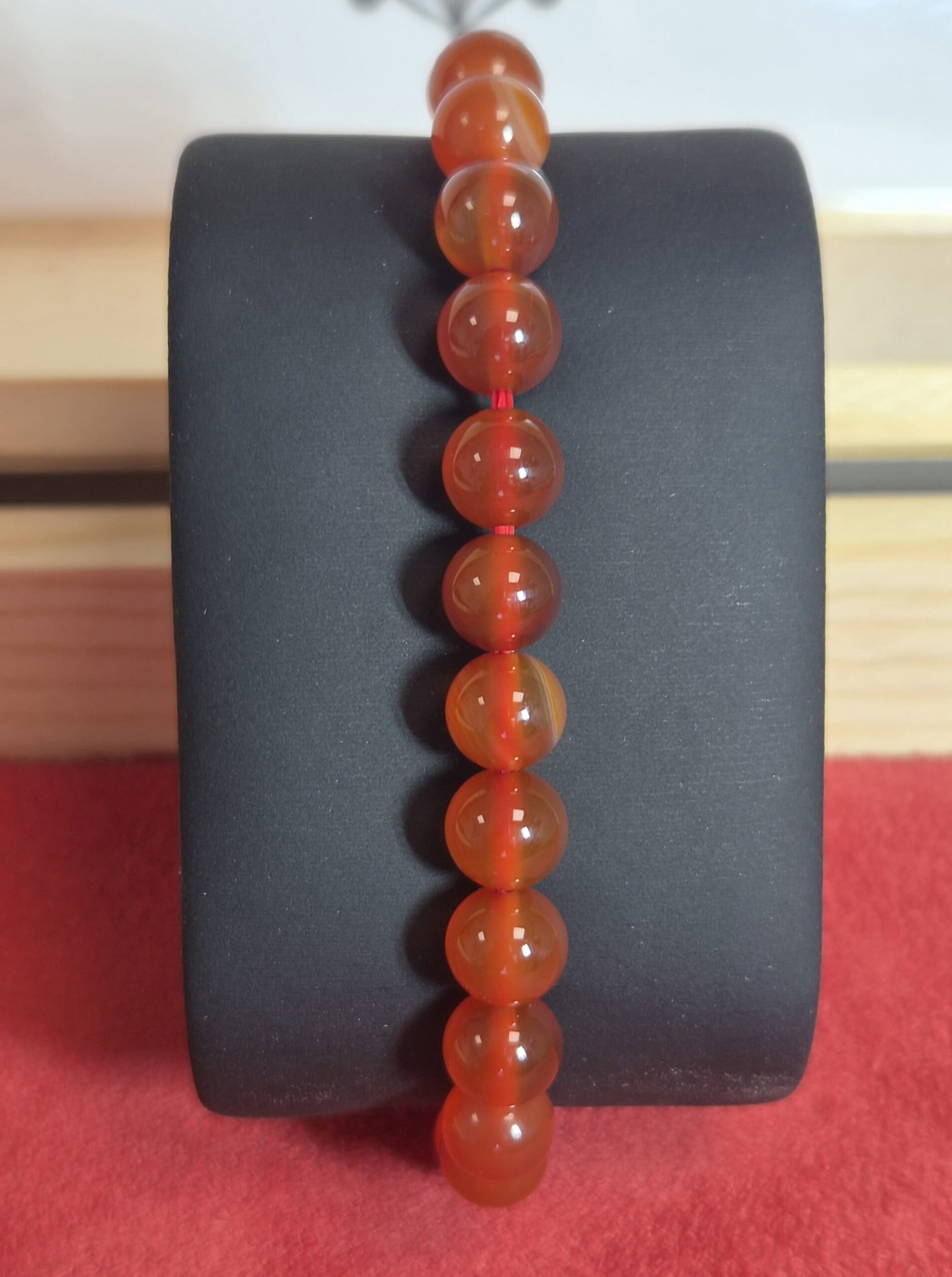 Bracelet Cornaline Rouge – Perles 8 mm