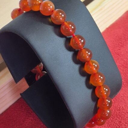 Bracelet Cornaline Rouge – Perles 8 mm