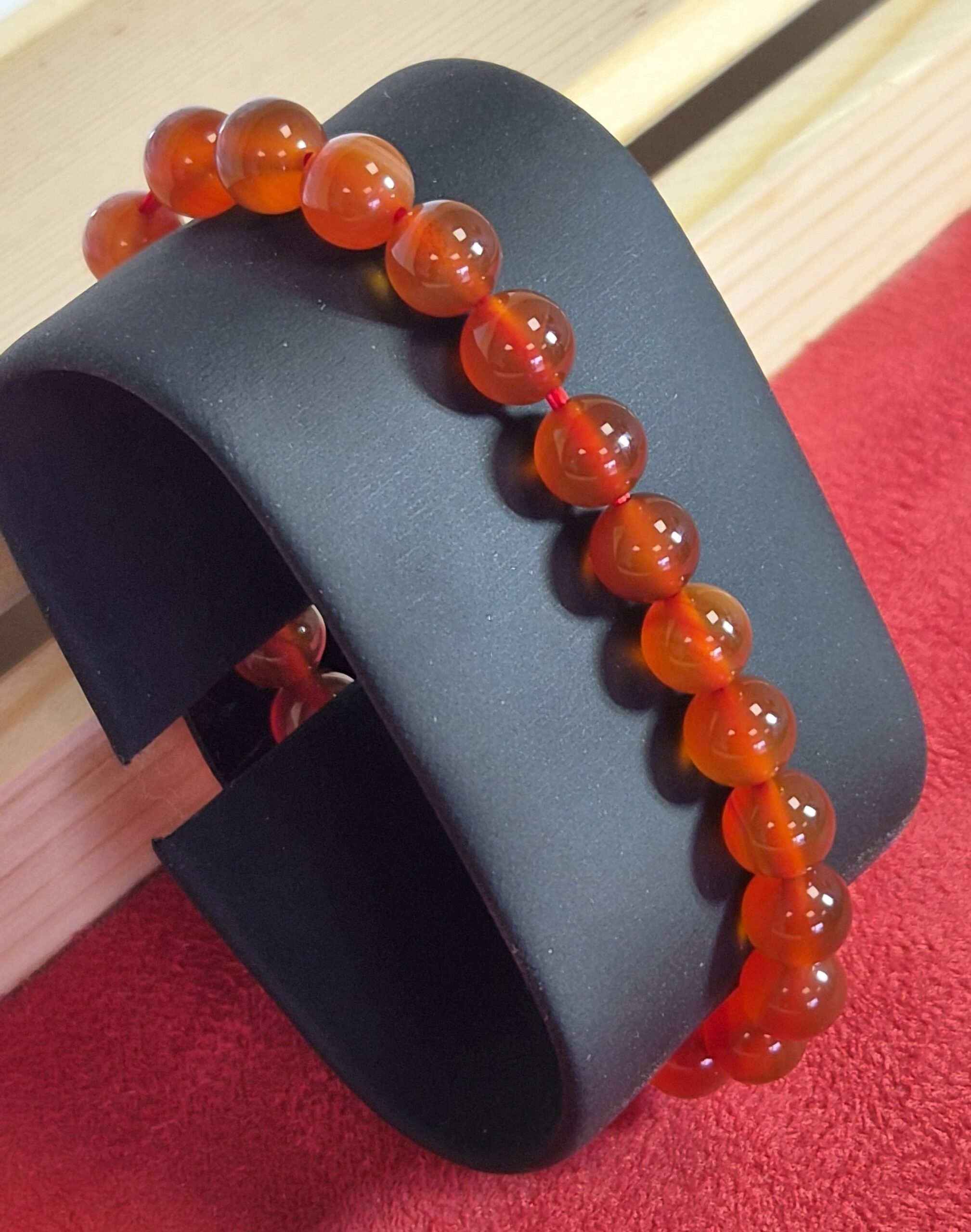 Bracelet Cornaline Rouge – Perles 8 mm
