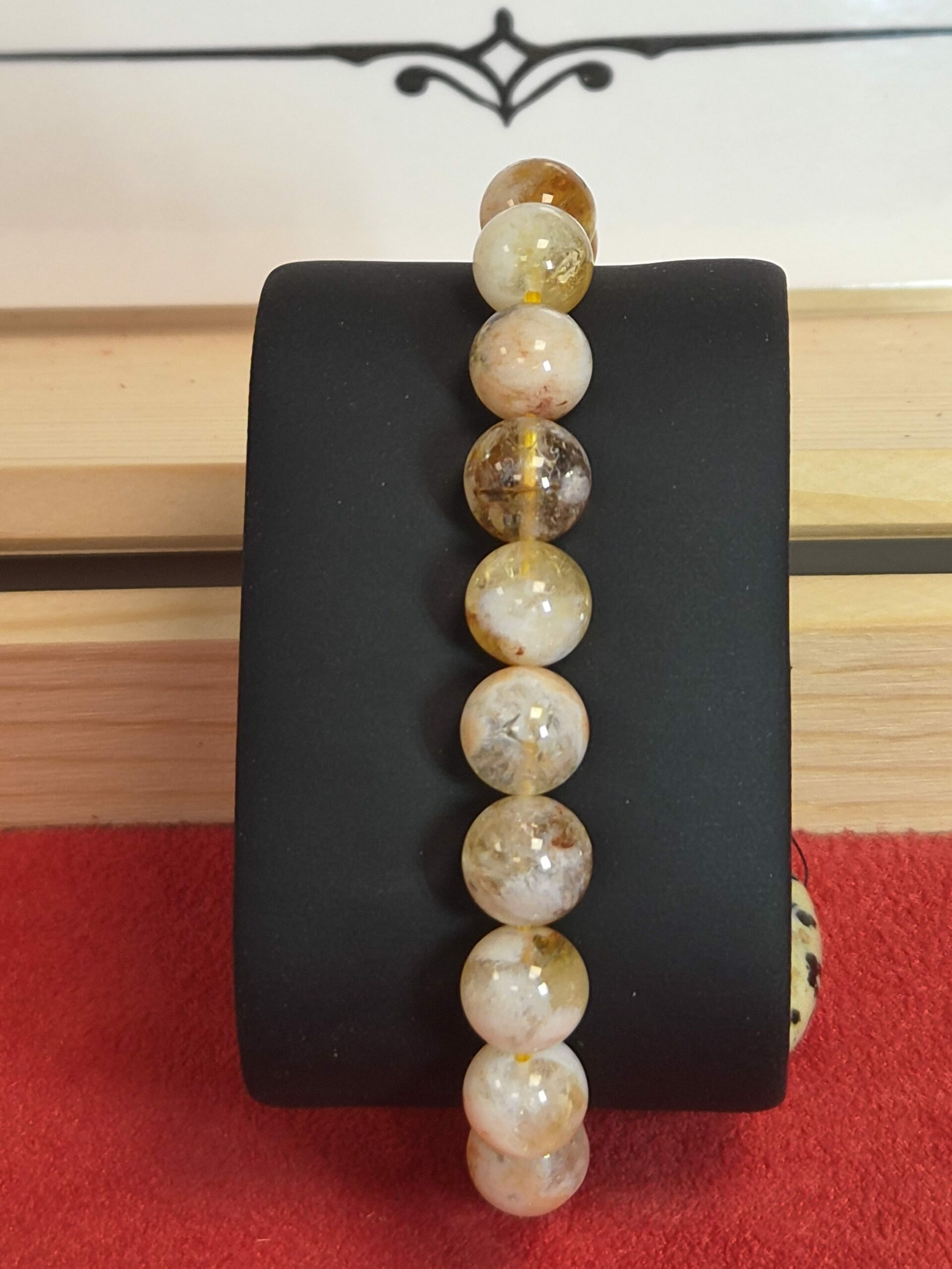Bracelet boule 10mm citrine chauffée AA