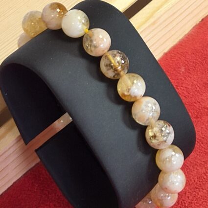 Bracelet boule 10mm citrine chauffée AA