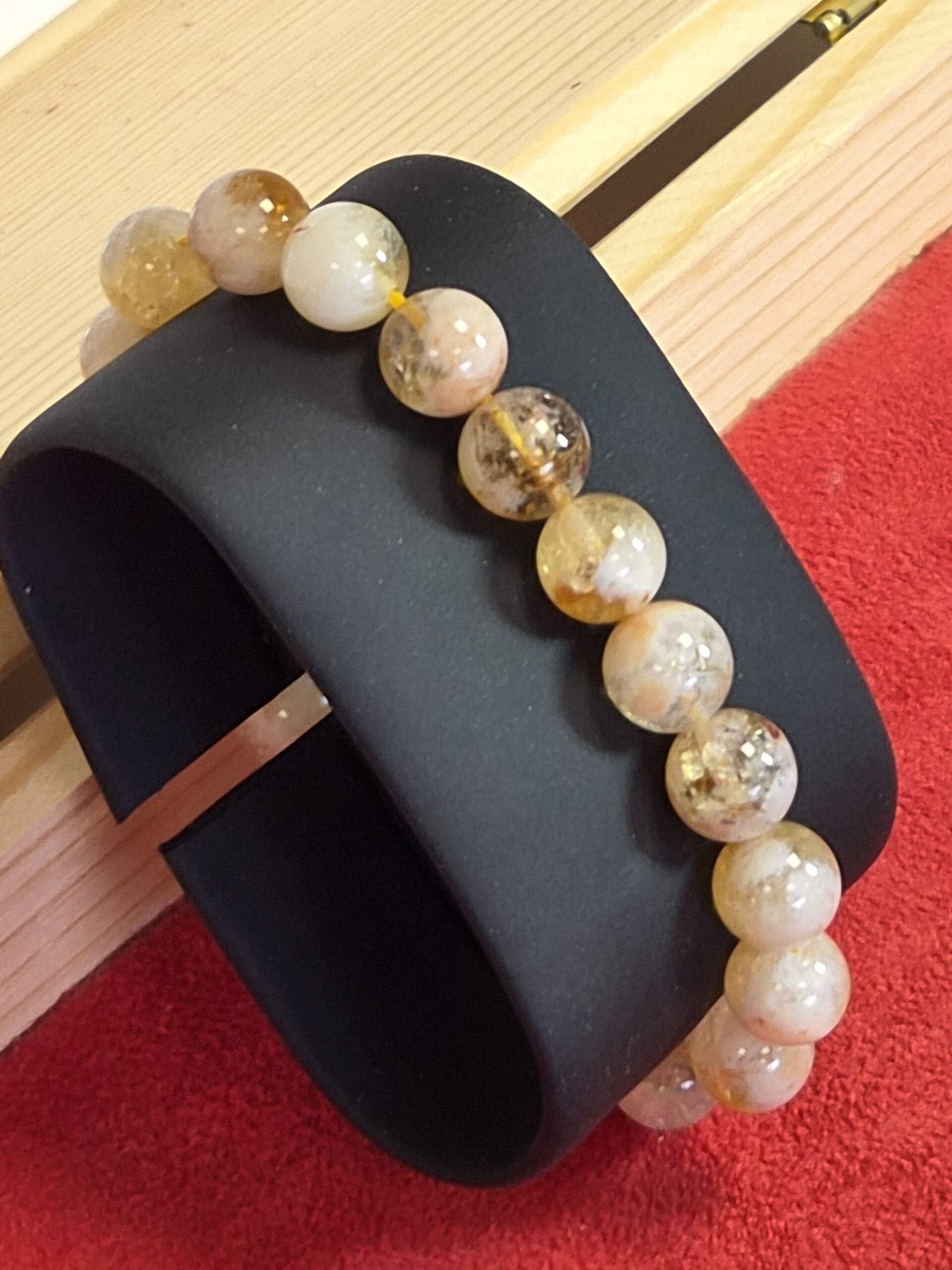 Bracelet boule 10mm citrine chauffée AA