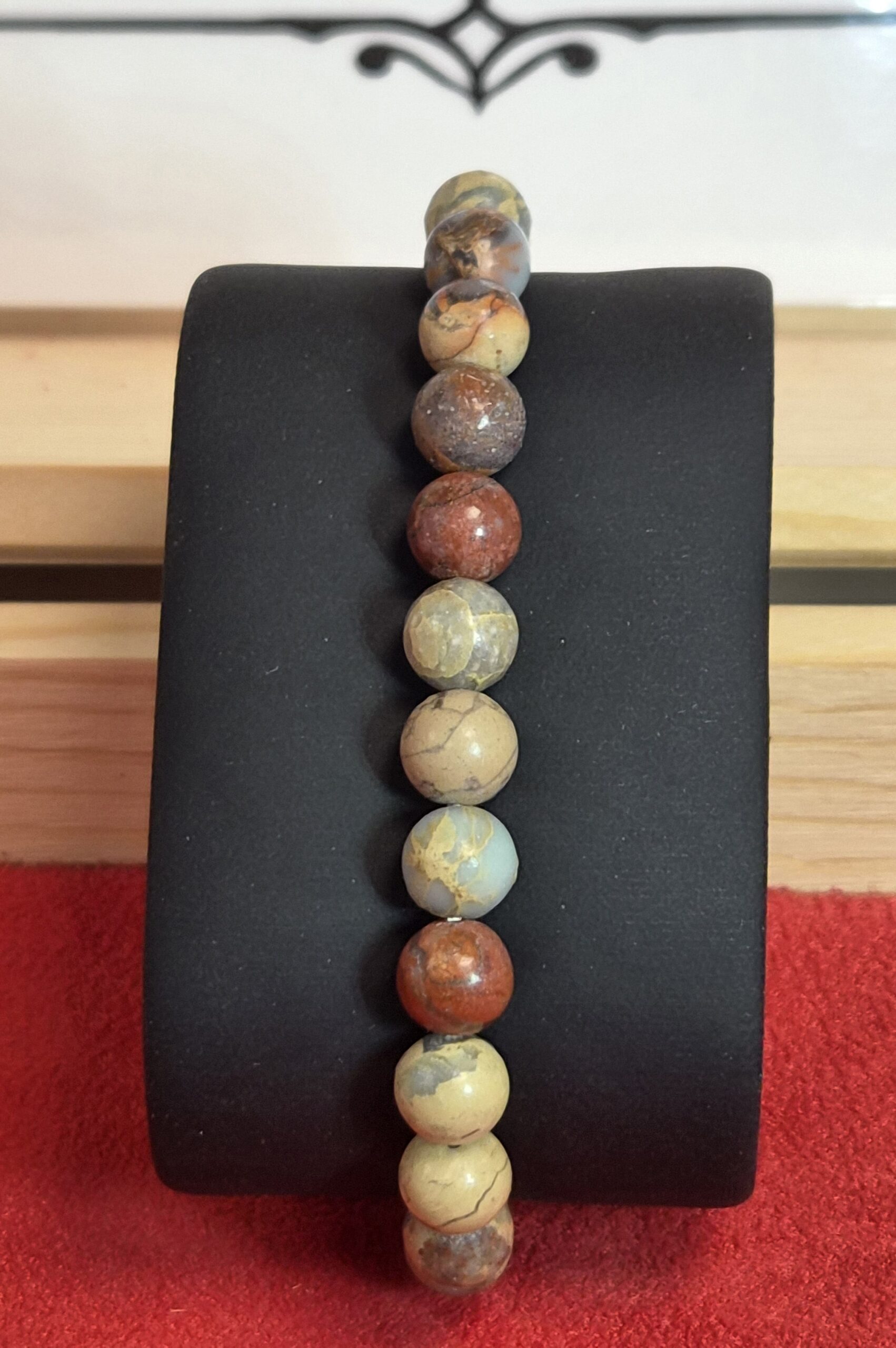 Bracelet Jaspe Bleu – Perles 8 mm