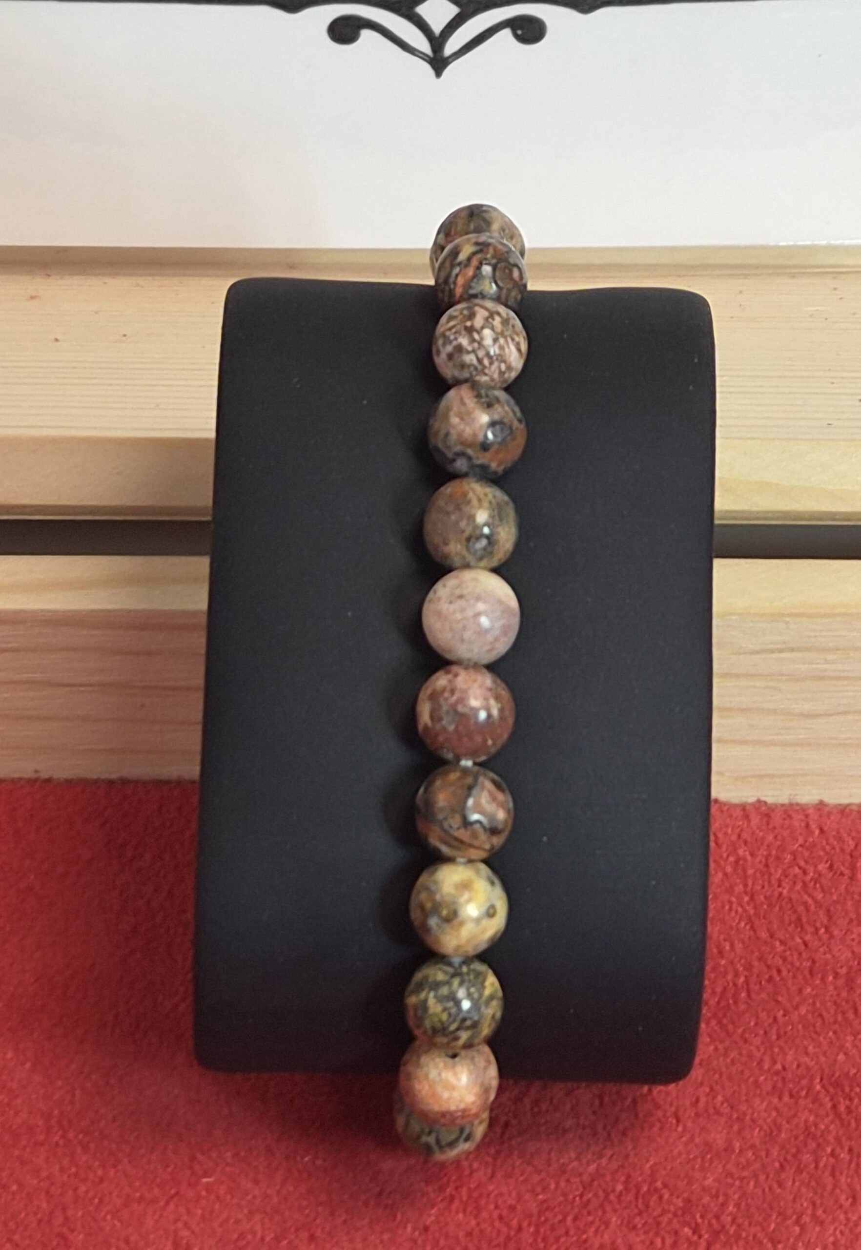 Bracelet Jaspe Léopard – Perles 8 mm