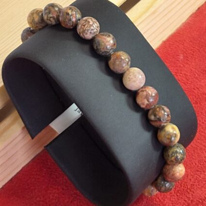 Bracelet Jaspe Léopard – Perles 8 mm
