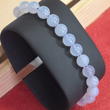 Bracelet Calcédoine Bleue du Malawi – Perles 8 mm