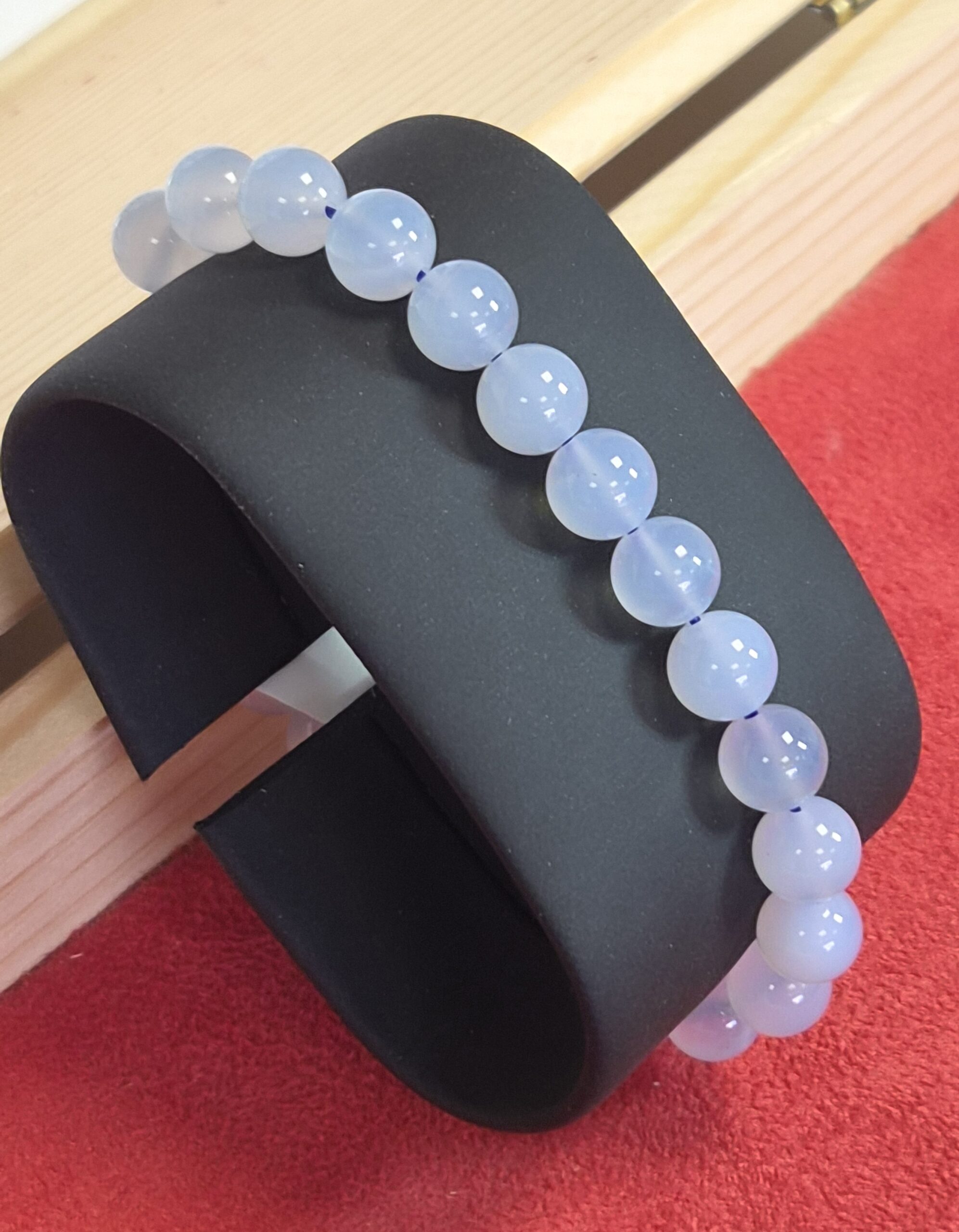 Bracelet Calcédoine Bleue du Malawi – Perles 8 mm