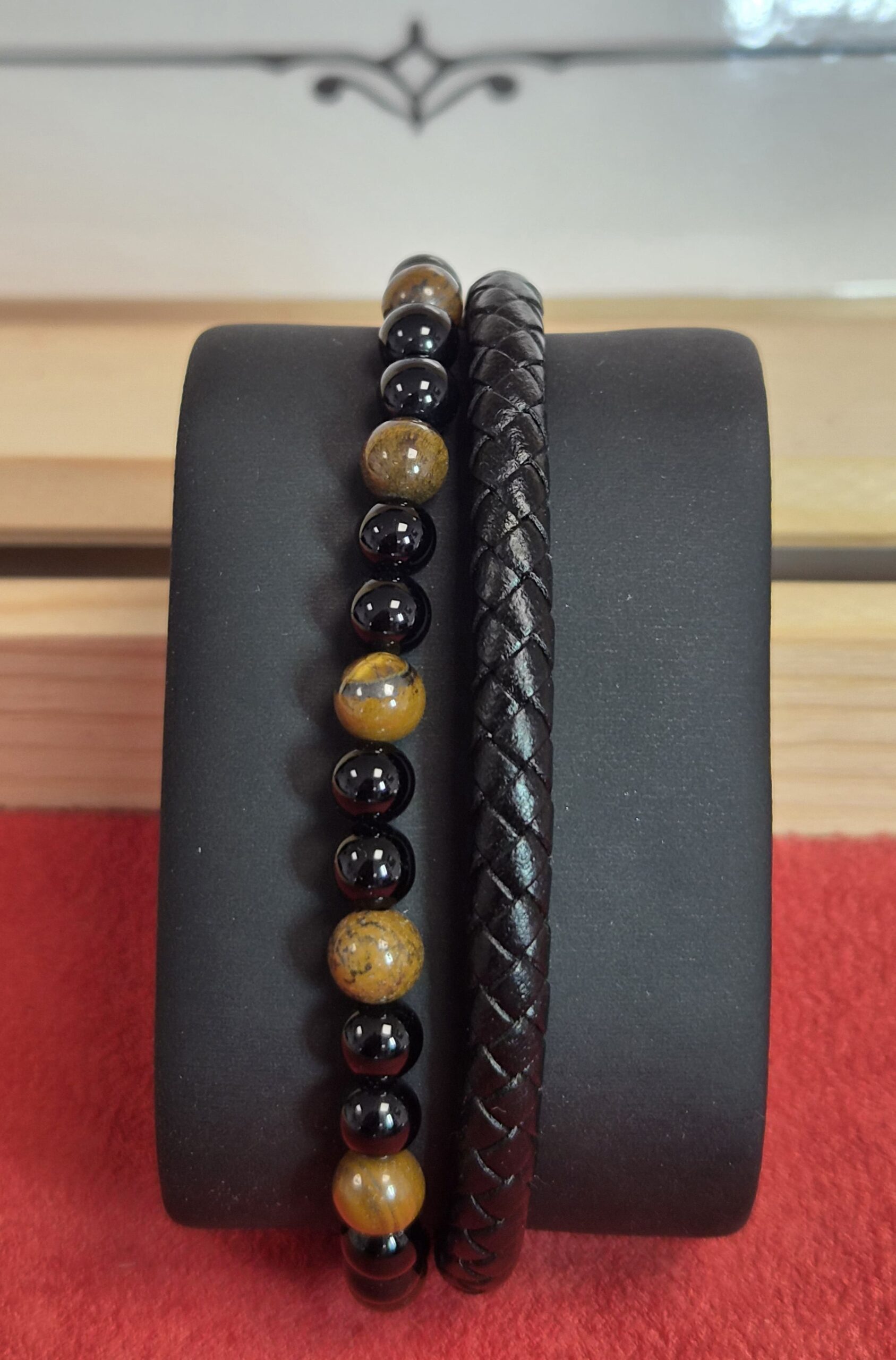 Bracelet Aska Noir – Œil de Tigre & Onyx