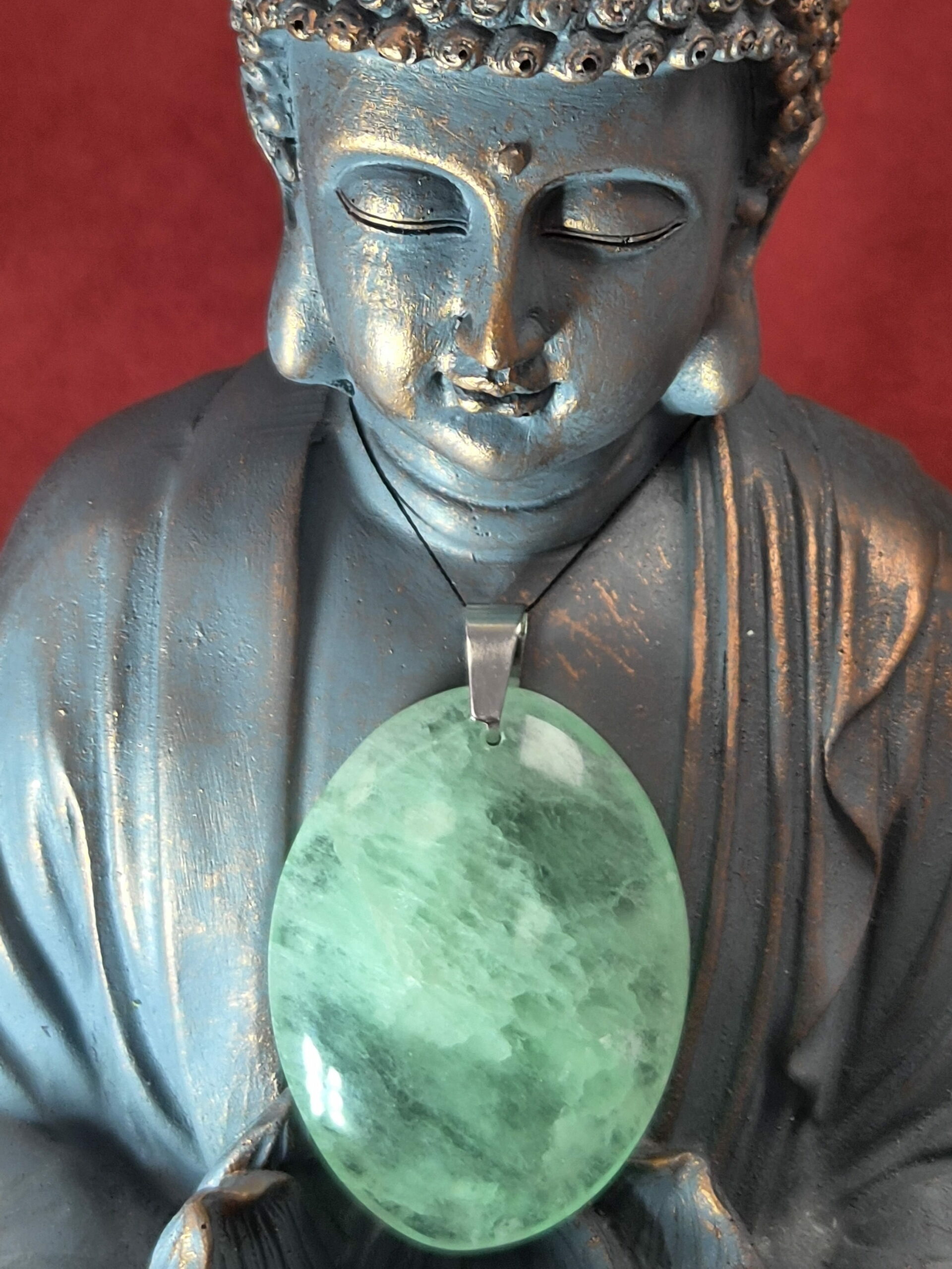 Pendentif OVALE — Fluorine verte AA