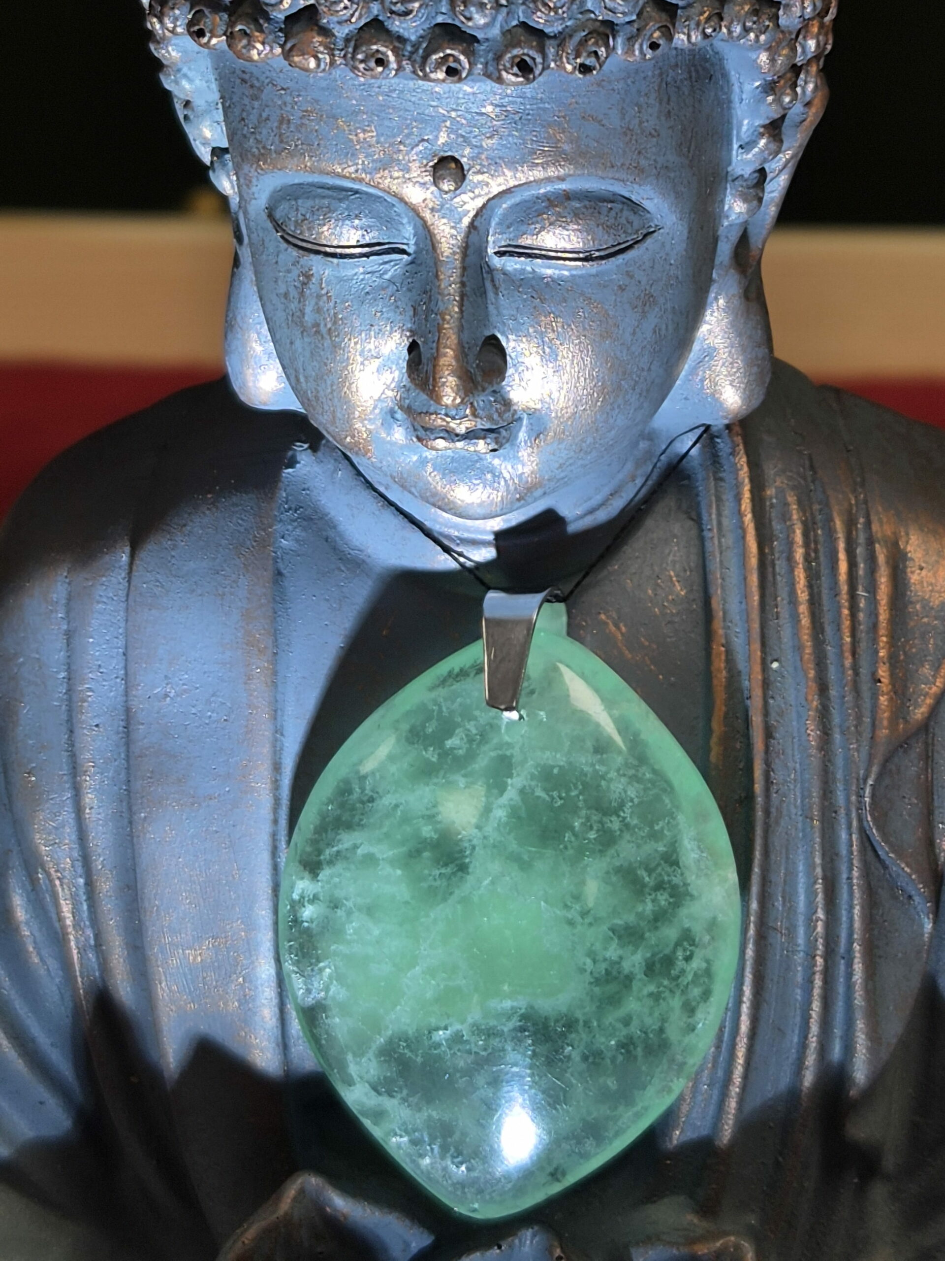 Pendentif GOUTTE — Fluorine verte AA