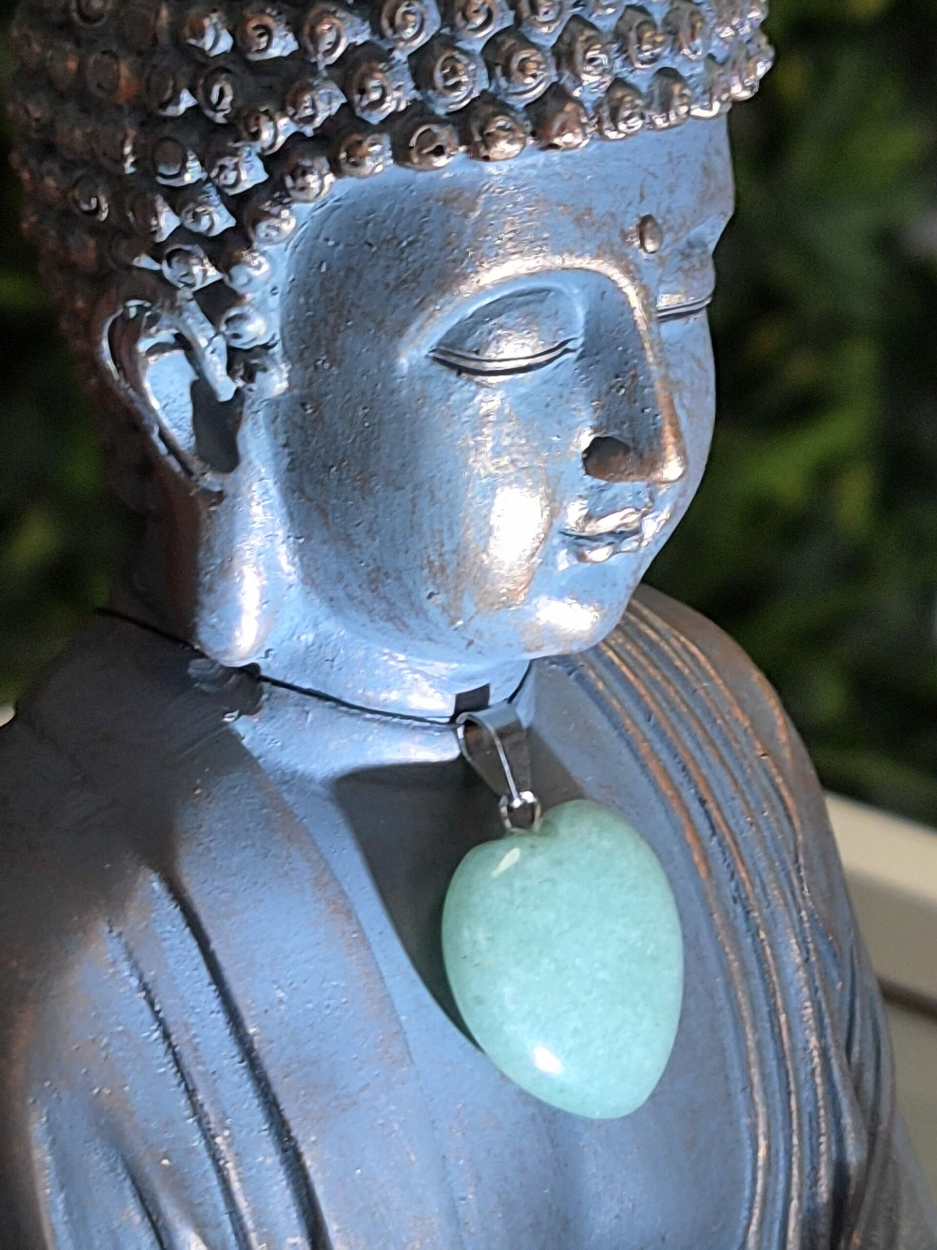 Pendentif CŒUR — Aventurine verte