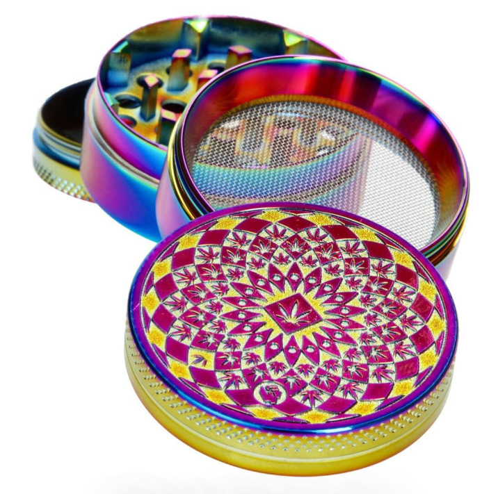 Grinder Fire-Flow Rainbow Icy Leaf 50 mm